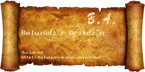 Beluzsár Arikán névjegykártya
